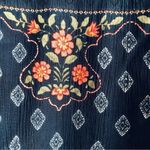 AQUA  Boho Cropped High Low Floral Rayon Sleeveless Blue Top Women’s Size S Photo 4