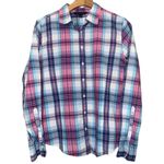 Brooks Brothers  Women’s Size 10 Blue Pink White Shadow Plaid Button Down Shirt Photo 2