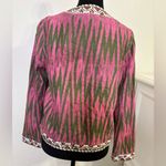 Sundance  Open front cardigan jacket Pink/Olive print. embroidered edging Size XS Photo 1