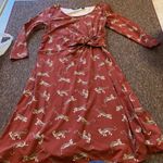 Lands end cat dress small Red Photo 2
