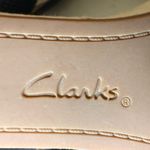 Clarks Hazelle Black Snake-Embossed Leather Wedge Comfort Sandals Size 10 Photo 8