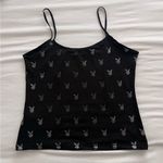 Playboy Sequins Bunny Black Tank Top Photo 0