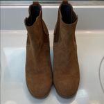 Sorel Women’s Joan Uptown Suede Chelsea Brown Stacked Slip-On Wedge Boots Photo 3