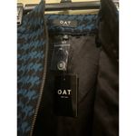 Oat New York Skirt Wool Blend Blue Houndstooth 32 Full Frontal Zipper Photo 5