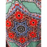 Democracy boho medallion teal and off red orangish paisley print 3/4 sleeves wit Photo 9