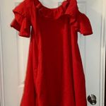 Umi Eason Red Cold Shoulder Short Ruffle Sleeve Dress L Size L Photo 9
