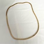 Vintage‎ Gold Plated Snake Chain Necklace 30” Flat Herringbone Long Layering Photo 5