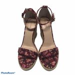 Tahari  Wynna Espadrille Wedge Sandals floral pink Ankle Strap 4” Womens Size 8 Photo 5