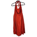 J.Crew Halter Mixy Midi Linen Dress in Vintage Garnet Orange Size M NWT Photo 4