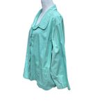 Quacker Factory Green Blazer Jacket 2XL Cotton Blend Long Sleeve Women's Top Green Size XXL Photo 3