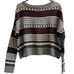BB Dakota Striped Cropped Pullover Sweater - Medium Photo 0