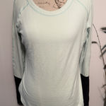 Lululemon Athletic Long Sleeve Raglan Top Mint Green Black Sleeve Contrast 6 Photo 0