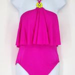 Trina Turk  Orchid Pink Ruffle Halter One-Piece Swimsuit Women’s Size 8 Photo 1