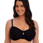 Fantasie Beach Waves Black Multiway Strapless Bandeau Bikini Top Swimsuit Sz 32G Photo 0