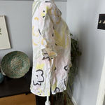 Rachel Zoe Linen Pastel Abstract Floral Popover Blouse 1X Spring Easter Summer Photo 1