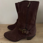 Diane Gilman  Brown Suede Western Ankle‎ Boots Womens 7.5W Studded Boho Riding Photo 0