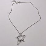 Silver tone Star & rhinestone pendant necklace punk emo Photo 0