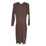 Abercrombie & Fitch NWT Abercrombie Cutout Midi Ribbed Sweater Dress in Taupe - Size XL Photo 4
