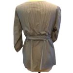 Motherhood  MATERNITY Crisp Cotton Denim Blue Striped Wrap Around Blouse ~ Size M Photo 2