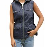 Jones New York  Sport Womens Navy Hooded Vest Zip Up Casual Utility Size M Photo 0