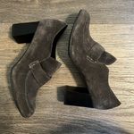 BORN Women's Suede Leather Dark Grey Chunky Heel Loafers Sz 8.5 Gray Photo 3