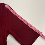 NWT Spao top Korean brand women’s ribbed shirt medium burgundy top stretch Red Size L Photo 5