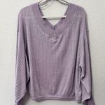 Free People  South Side Thermal Sweater Lightweight Lilac Size Medium Photo 2