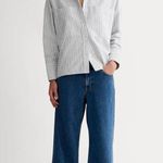Everlane The Boxy Oxford in Black White, Size X-Small Photo 1