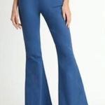 Umgee Full Size Wide Flare Leg Stretch Pants with Frayed Hem Boho Festival Sz L Photo 0