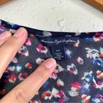 American Eagle 🦋  Outfitters Blue Floral Lightweight Short Sleeve Blouse Small Photo 2