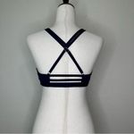 Athleta Navy Blue Criss Cross Striped Back Sports Bra Photo 5