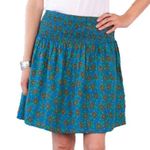 Natural Life  Serena A-Line Reversible Mini Skirt Blue Pink Floral Boho Bohemian Photo 4