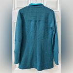 Title Nine Size S Teal Blue Full-Zip Knit Cardigan Sweater Wool Blend Pockets Photo 10