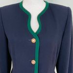 Kasper Vintage  for A.S.L. Classic Coat Dress Navy Forest Green 8 Petite Photo 3