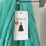 NEW Zesica XL Elegant Layered Pleated Midi Dress Wedding Formal High Neck Modest Green Photo 3