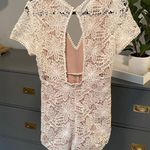 White Lace Romper Open Back Photo 2