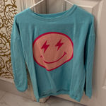 Katydid Blue Smiley Face Sweatshirt Photo 0