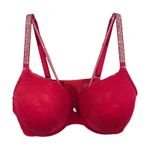 Torrid  42DDD Bra XO Plunge Push Up Diamante Red Lace Rhinestone‎ Plunge 393 Photo 3