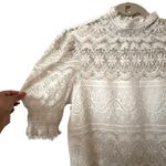 Saylor ‎ Lace Mockneck Blouse White Sz Large Photo 2