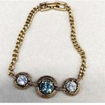 Givenchy Authentic Gold and Blue Crystal Chain Bracelet Photo 5