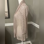 JM Collection  Open Front Crochet Cardigan Top Beige Women's Petite medium Photo 1