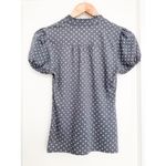 ZARA  Gray & White Polka Dot V Neck Blouse Size M Photo 4