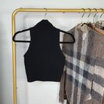 ZARA Black Sleeveless Mock Neck Cropped Knit Top Photo 4