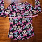 No Boundaries Women’s Junior Y2k Halloween Mexican Sugar Skull Colorful Super Soft Top Large Photo 5