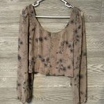House of Harlow 1960 REVOLVE Womens S Blouse Smocked Top Floral Sheer small Gray Photo 0