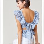 Francesca's Mariana Eyelet Ruffle Sleeve Blouse Photo 1