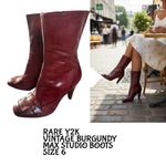 Max Studio RARE Y2K VINTAGE BURGUNDY RED BOOTS BY  SZ. 6 Photo 1