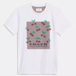 Coach Signature Square Cross Stitch Cherries T Shirt ci403 Photo 3