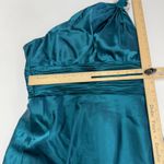 Adrianna Papell Dress Women 6 Blue Green One Shoulder Gown Pleated Waist Vintage Photo 4