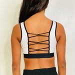 Yelete  White Open Loop Sport Gym Zumba Bra Size Small Photo 1
